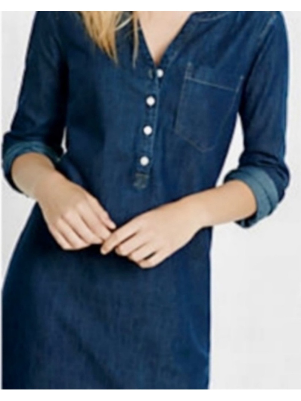 Express Dark Blue Denim Henley Dress size XS